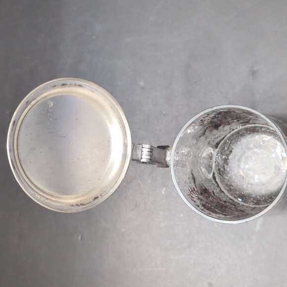 VGT,German Rein Zinn Glass Beer Stein With a Pewter Hinged Lid. - Picture 7 of 9